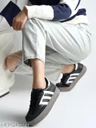 Solid Synthetic Slip-on Sneakers 