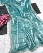 Georgette Sarees for Women, Aqua Blue 