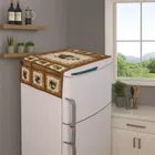 Grover Quilted Fridge BeigeFloral Fridge Top cover 21x39 cm