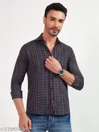 Polycotton Checked Shirts for Men, Multicolor 