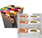 Knit Printed Fridge 3 Pcs Mat with Top Cover 