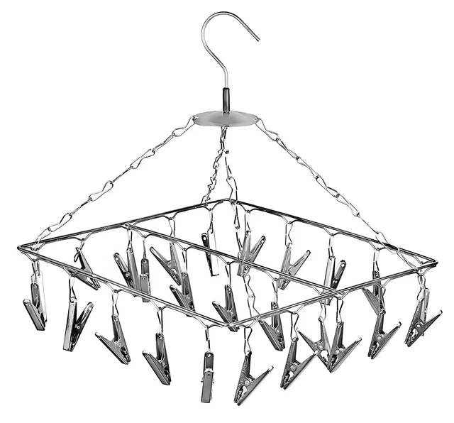 KT 25 Clips Stainless Steel Square Cloth Hanger with Clip Clothes Pegs