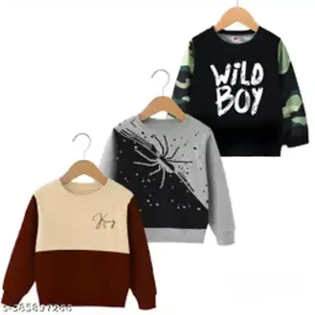 Full Sleeves T-Shirt for Kids (Pack of 3) (Multicolor, 1-2 Years)