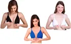 Cotton Blend Solid Non-Padded Front Open Bras for Women 