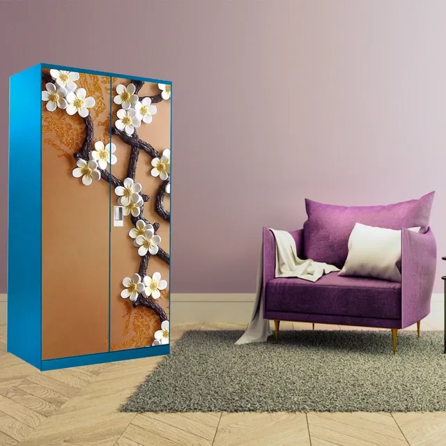 Vinyl Wallpaper Sticker for Wardrobe Door (Multicolor, 213x99 cm)