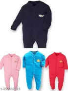 Cotton Rompers for Kids (Multicolor, 0-3 Months)