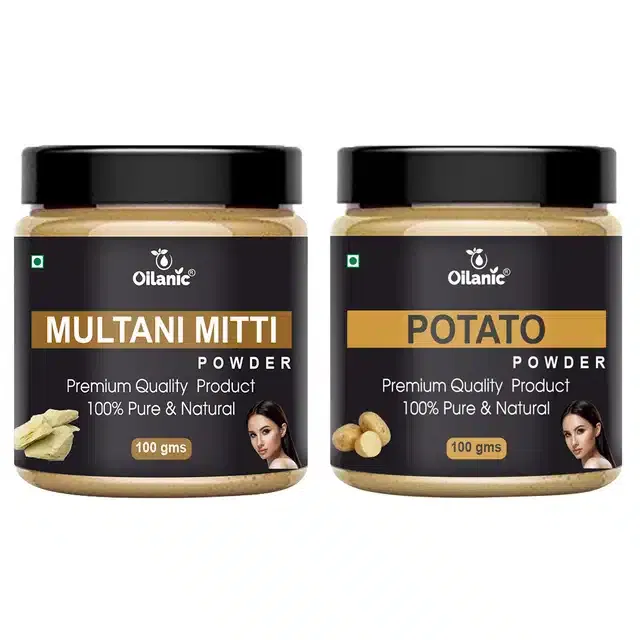 Natural Multani Mitti & Potato Powder for Skin & Hair (Pack of 2, 100 g)