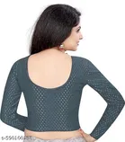 Lycra Ready Made Blouse for Women, Grey 