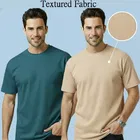 Polyester Round Neck T-shirt for Men, Multicolour, Pack of 2 