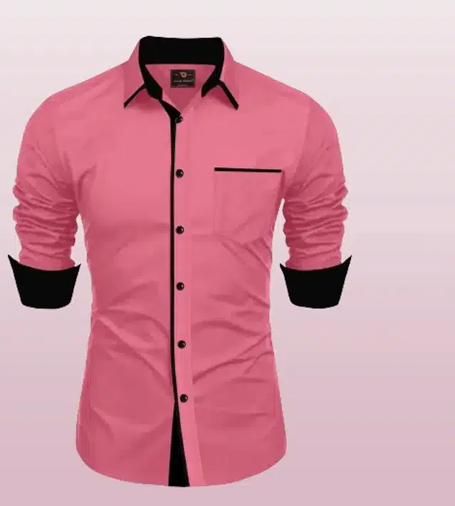 Full Sleeves Shirt for Men (Pink, XL)
