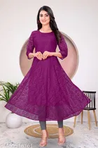 Net Kurti for Women,  Purple  