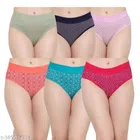 Cotton Printed Briefs for Women (Multicolor, S) (Pack of 6)