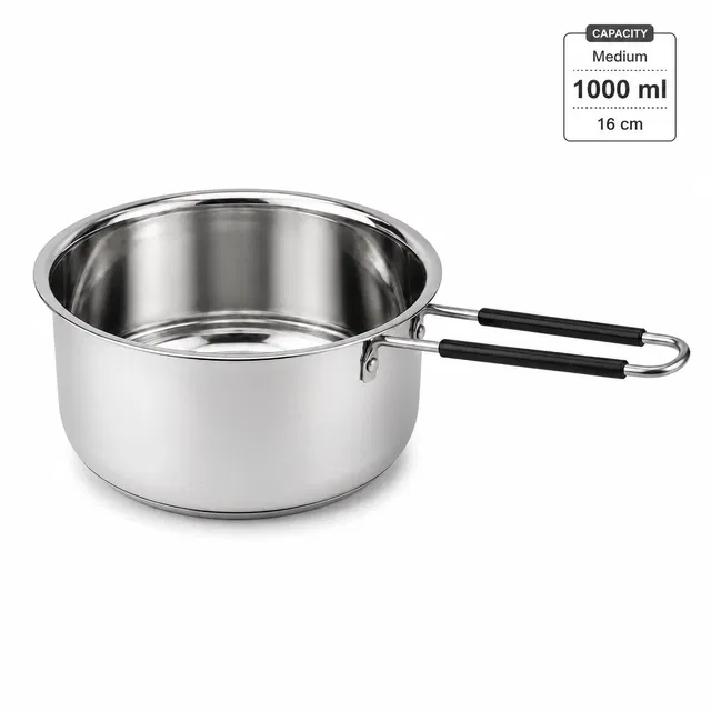 SimpleHome Lightweight Steel Sauce Pan, 1000ml, 16cm