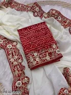 Chiffon Solid Saree For Women, White