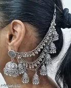 Samridhi Oxidised Silver Bahubali Earring for girls