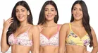 Cotton Blend Printed Padded Bra for Women 