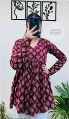Crepe Printed Top for Women (Red, XL)