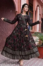 Rayon Gown for Women Black 
