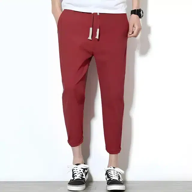 Polycotton Solid Trackpant for Men (Maroon, XL)