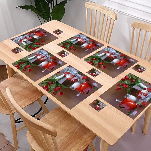 PVC Placemats for Dining Table (Multicolor, Pack of 6)