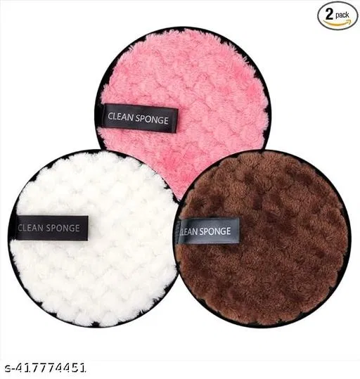 Makeup Removal Sponges (Multicolor, Pack of 3)