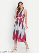 Ikkat Printed A-line Kurti for Women 