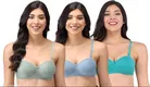 Cotton Blend Solid Padded Bra for Women 