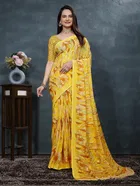 Georgette Printed Saree for Women, Multicolor, Pack of 3 