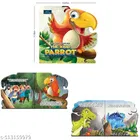 Children Spiral Educational Wall Chart with The kind Parrot, The witty dinosaurs animals shaped board book For Kids 