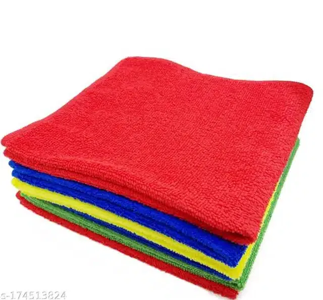 Microfiber Bath Towel (Multicolor, 40x40 cm) (Pack of 4)