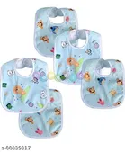 Baby Bib Set Of 5 Chit Buttoned Waterproof