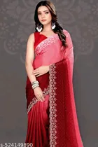 Poly Silk Embellished Saree for Women 