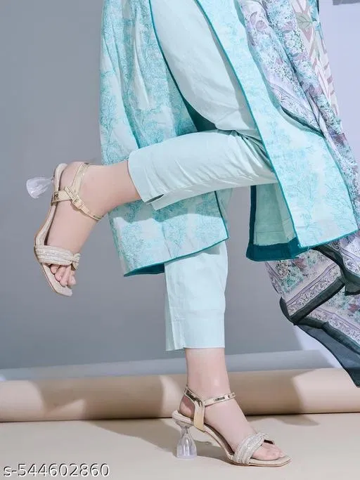 Shoetopia Heel Sandals (Golden, IND-6)
