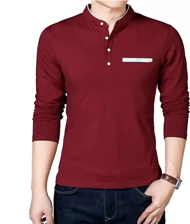 T-Shirt for Men (Maroon, L)