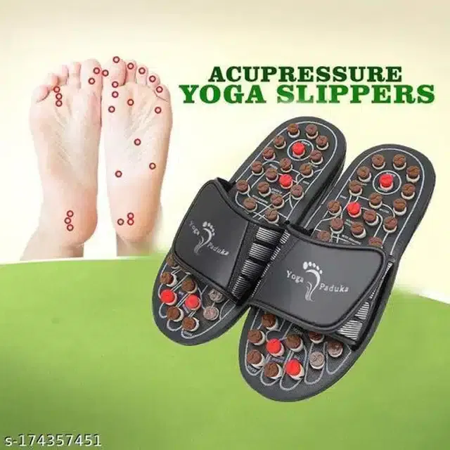 Acupressure Massager Slipper (Black, 7)