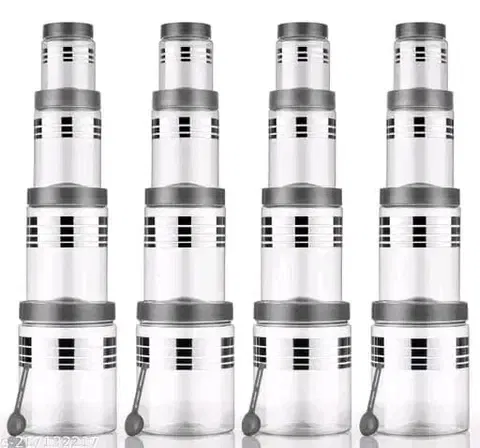 Silverline Containers Set of 16, 1200ml,650ml,350ml,250ml