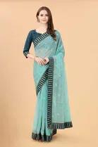 Trendy Simar Silk Saree with Blouse Piece For Women 