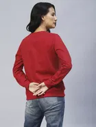 Women's Printed Round Neck Sweatshirt 