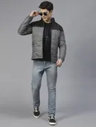 Men's Colour Block Full Sleeves Puffer Jacket 