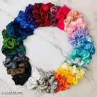 Satin Hair Bands for Women (Multicolor, Pack of 12)