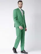 हैंगअप मेंस फॉर्मल पॉलिएस्टर विस्कोस रेगुलर फिट सूट, Green, Size- 36 