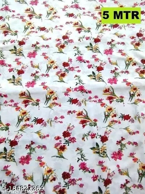 Kurti Fabric for Women (White, Free Size)