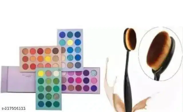 Eye Shadow Palette with Makeup Brush (Multicolor, Set of 2)