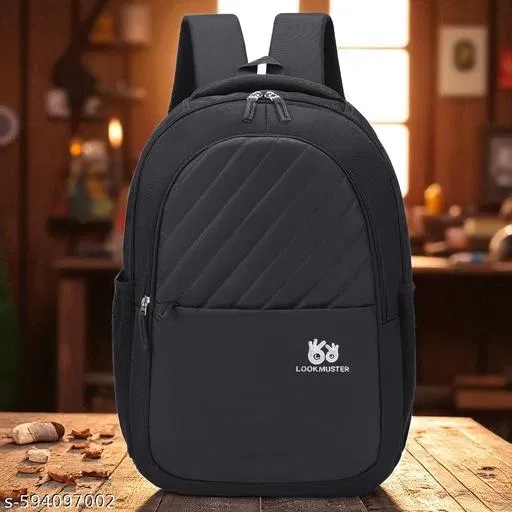 Polyester Backpack for Men & Women, Black