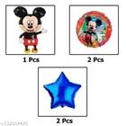 Mickey Mouse Theme 6th Happy Birthday Decoration Items For Girls, Multicolor, Pack of 112