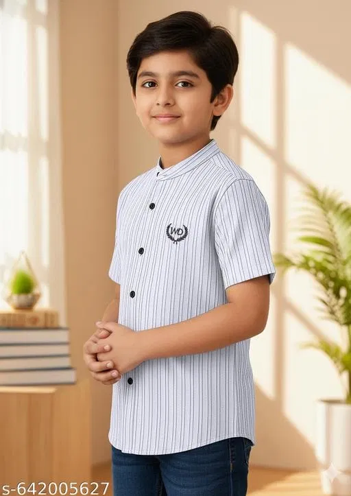 Embroidered Polycotton Polo for Boys (White, 9-10 Years)
