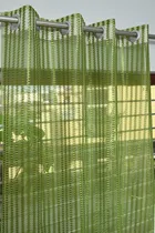 Sheer Plain Green Door Curtain 7ft Combo 