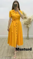 Dresses for Women (Mustard, S)