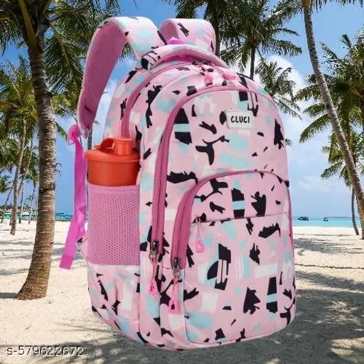 Polyester Backpack Bag, Pink