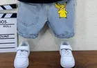 Pikachu Printed T-Shirt & Denim Shorts Set for Boys 